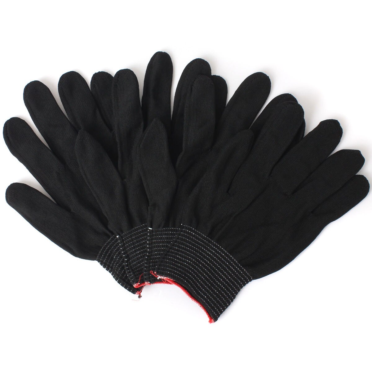Guantes antiestáticos de seguridad laboral, manoplas antiestáticas de punto de nailon electrónico, negro/blanco, 2/4/10 pares