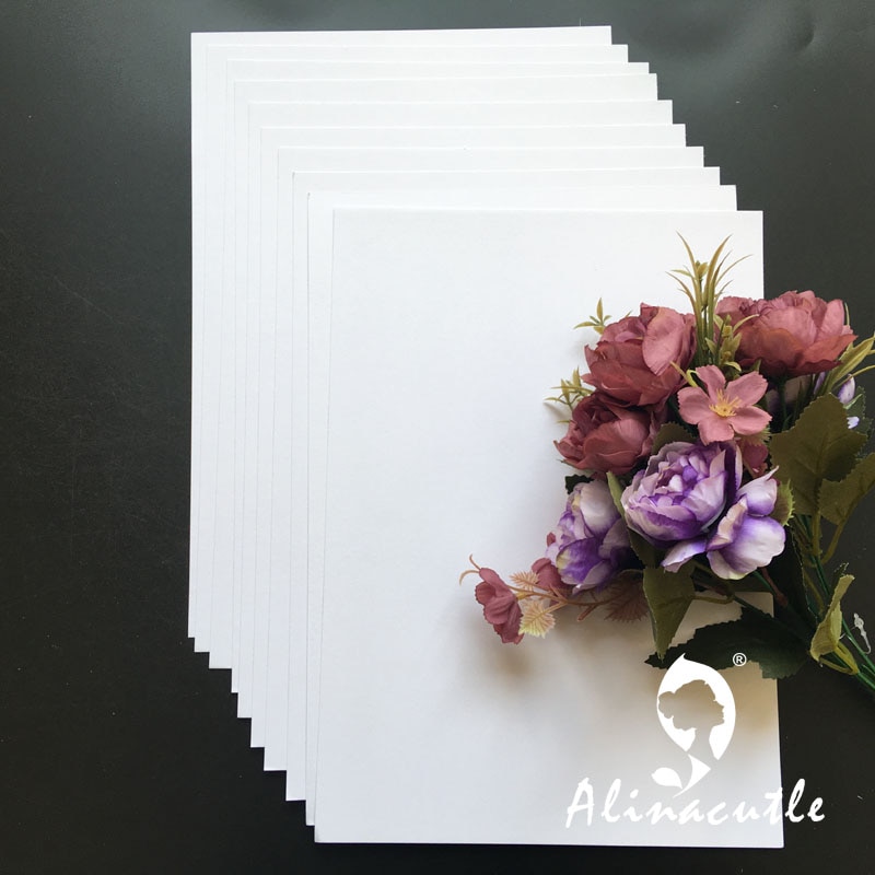 Vit slät kartong papper kartong  a4 250 gsm papper gör-det-själv scrapbooking papper paket hantverk bakgrund pad alinacraft
