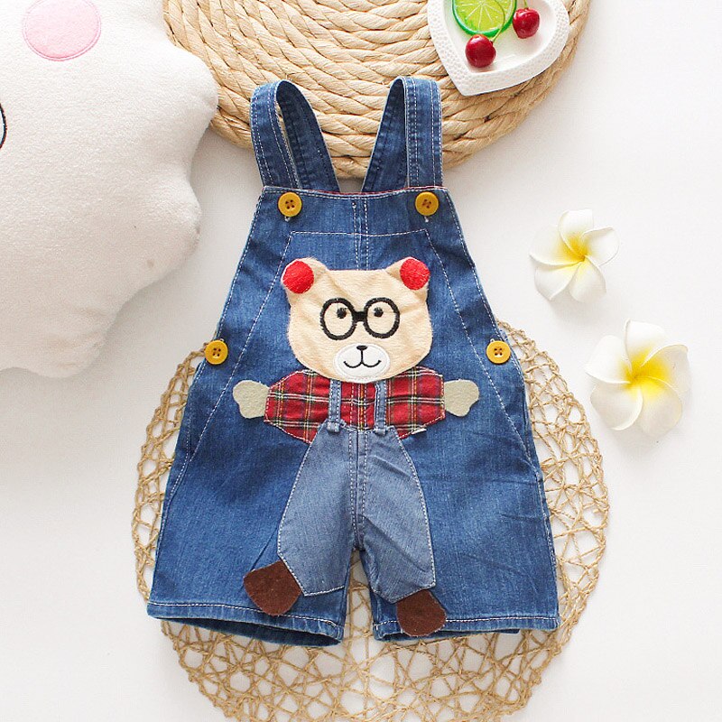 Diimuu Zomer Kinderen Kids Baby Jongens Denim Broek 1-3Y Zuigelingen Jongen Korte Overalls Kleding Kid Casual Cartoon Print Bodems: 24M