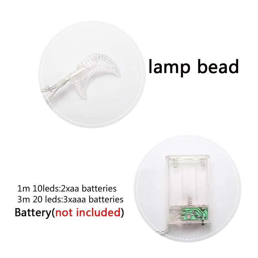 3m 20 LED Schnur Licht Girlande Stern Mond Gebühr Lichter Ramadan Dekorationen für Heimat Hochzeit Lichter für Zimmer vorhang Dekor