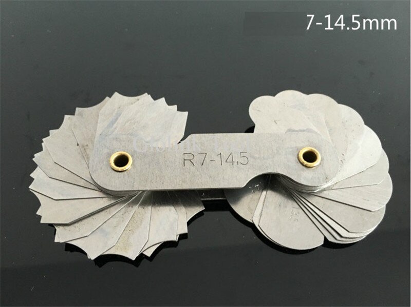 R7-14.5mm en acier inoxydable jauge R jauge de rayon poche de remplacement lame pliante outils de mesure et de jaugeage: Default Title