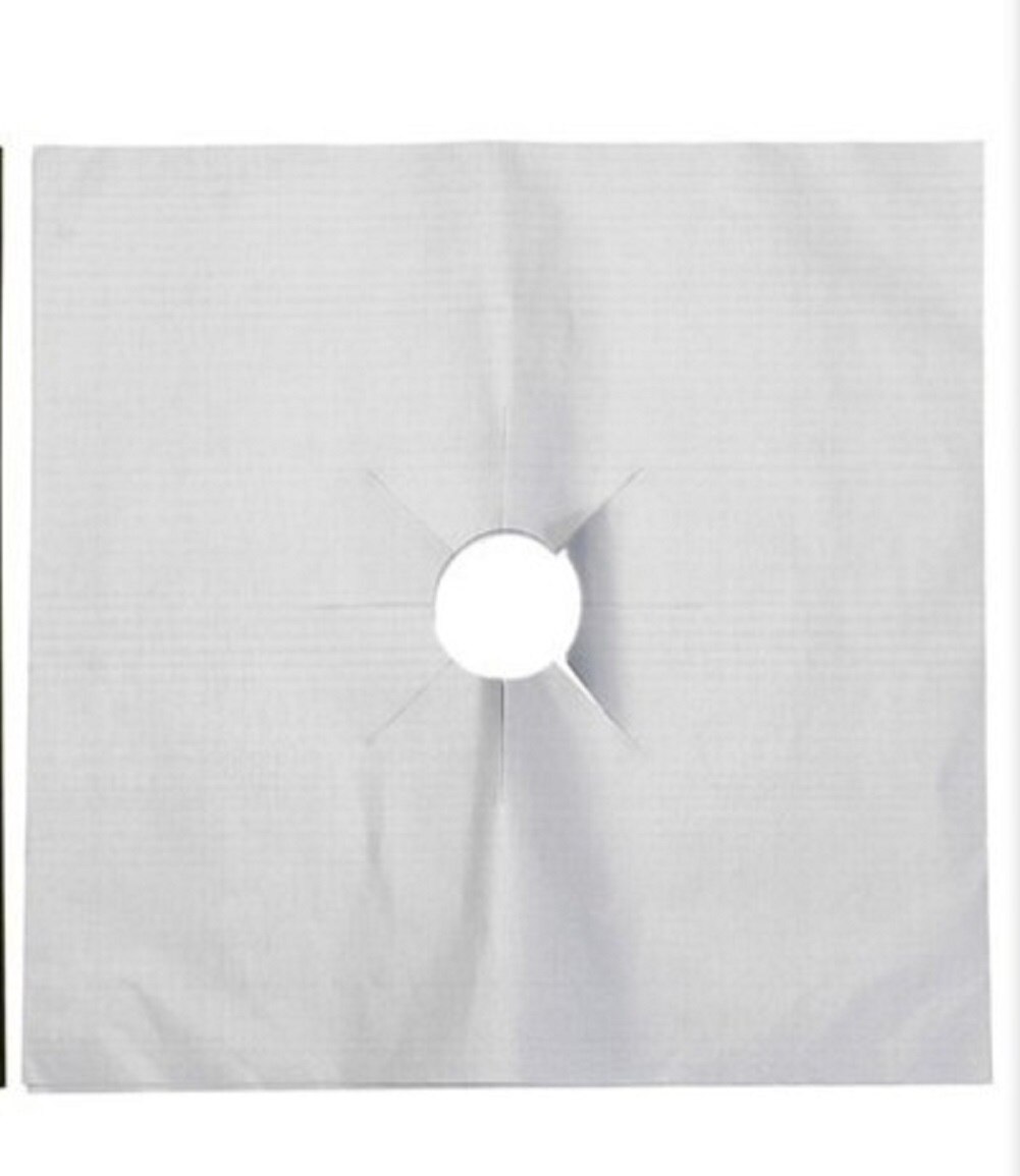 4 pieces Reusable Magic Non Stick Gas Hob Protector Liners: Silver