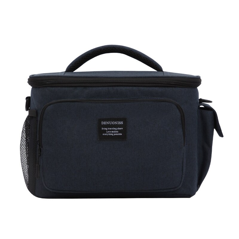 Multifunctional Cooler Bag Outdoor Camping Hiking Picnic Bento Snacks Fruit Drinks Keep Fresh Warm Storage Handbags Accessories: Navy