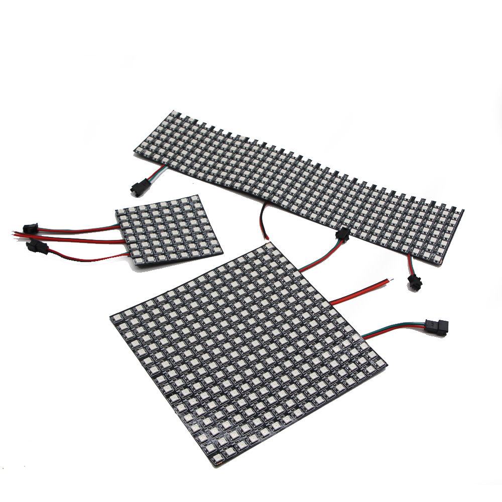 WS2812B 8X8 8x32 16x16 Pixel Panel Flexible Matrix Screen WS2812 IC RGB 5050 SMD Led Module Individually Addressable DC5V lamp