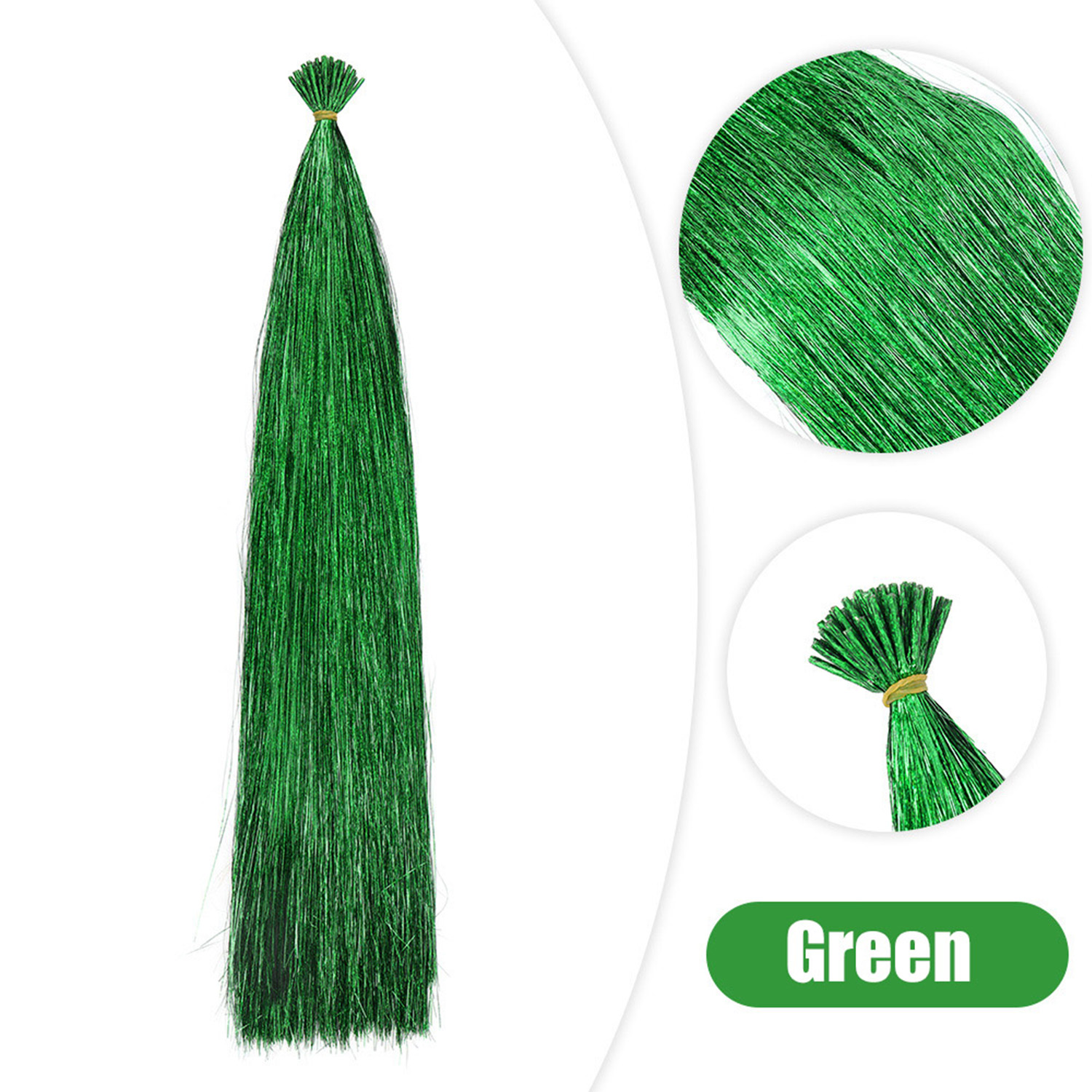 50 stks Synthetische I Tip Klatergoud Hair Extensions Glitter Klatergoud Haar Fee Haarstukjes Party Dazzle Haaraccessoires Voor Vrouwen Meisjes: green