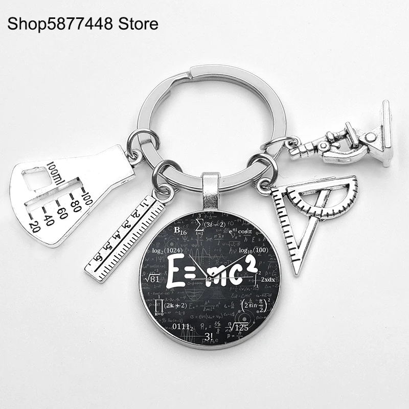 Llavero de para el día del maestro, accesorios, para el maestro de matemáticas, de cumpleaños, llavero de fórmula matemática, 2022: Rojo