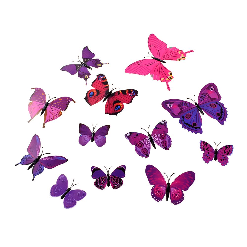 3d driedimensionale muurstickers vlinder muurstickers maat 12 pak bruiloft gordijn etalage stickers huisdecoratie: 8