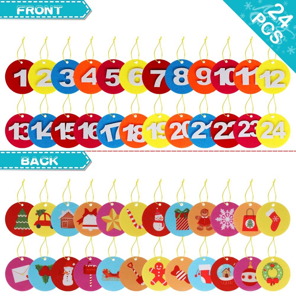 Christmas Advent Calendar Pouch DIY Countdown Calendar Flip Pattern and Numbers Wall Hanging Ornament Year Home Decoration