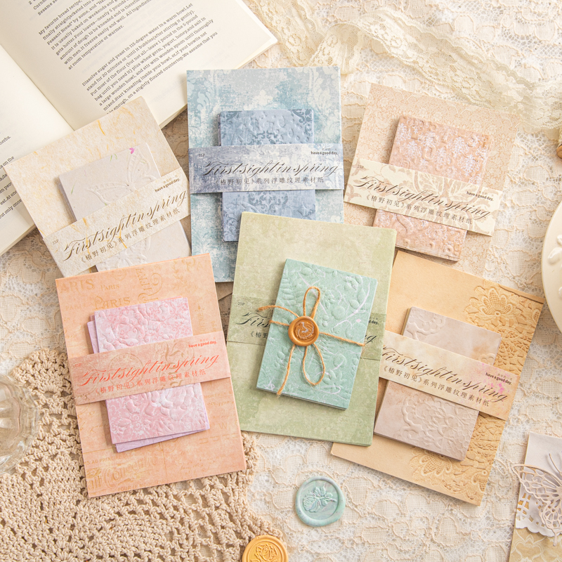 Journal GO, 25 uds., Material de textura en relieve , papel para diario, álbum de recortes, decoración de Collage, papel de fondo Vintage