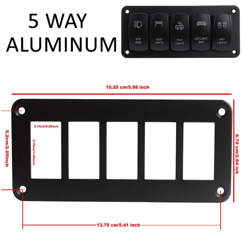 2/3/4/5 -veis bil vippebryter panel husholder aluminium for carling båt type bildeler brytere deler tilbehør: Ds -s5