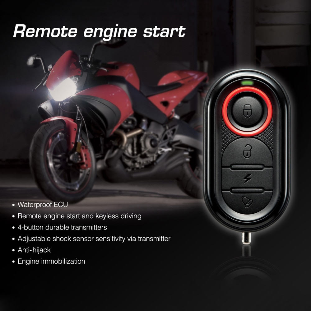 Original Steelmate 986E 1 manera alarma motocicleta Moto arranque remoto del motor alarma Moto protección con Mini transmisor para BULTACO