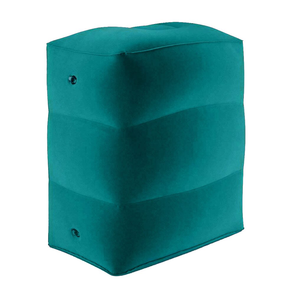 Adjustable Travel Pillow PVC Inflatable Foot Pad Airplane Car Bus Footrest Pillow Kids Flight Sleeping Resting Pillow: Green