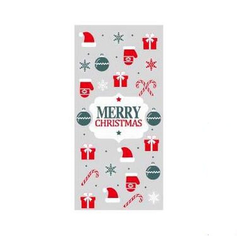 50Pcs Kerstman Kerstboom Elanden Pvc Zakken Transparant Clear Zak Cadeau Voor Kerst Bakken Candy Cookie Verpakking tassen