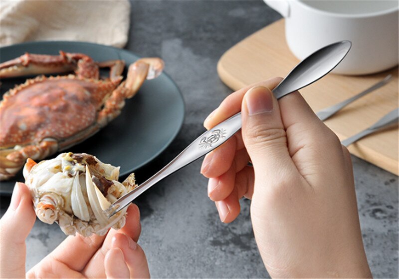 304 rostfritt stål krabba formgjuten snabb skaldjur hummer knäcke fisk och skaldjur verktyg klipp nål gaffel plockar tång mutter set