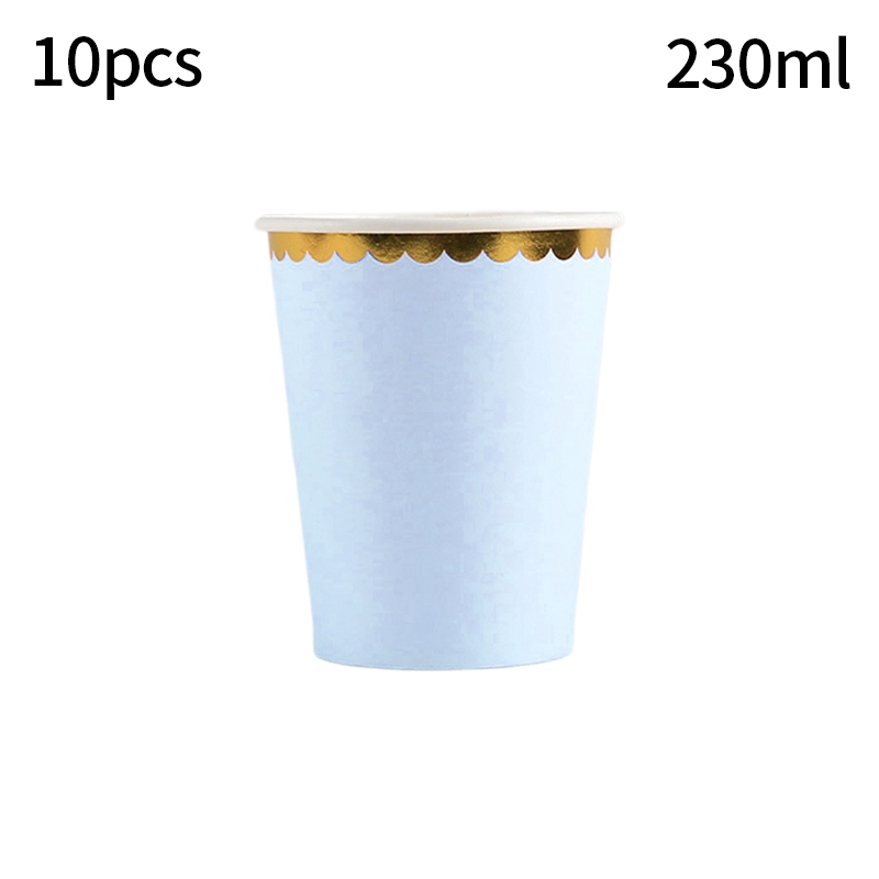 10 stk/sett bursdagsfest engangs servise sett fargerike engangs papirskåler kopp tallerken babyshower bursdagsdekorasjon: Brun