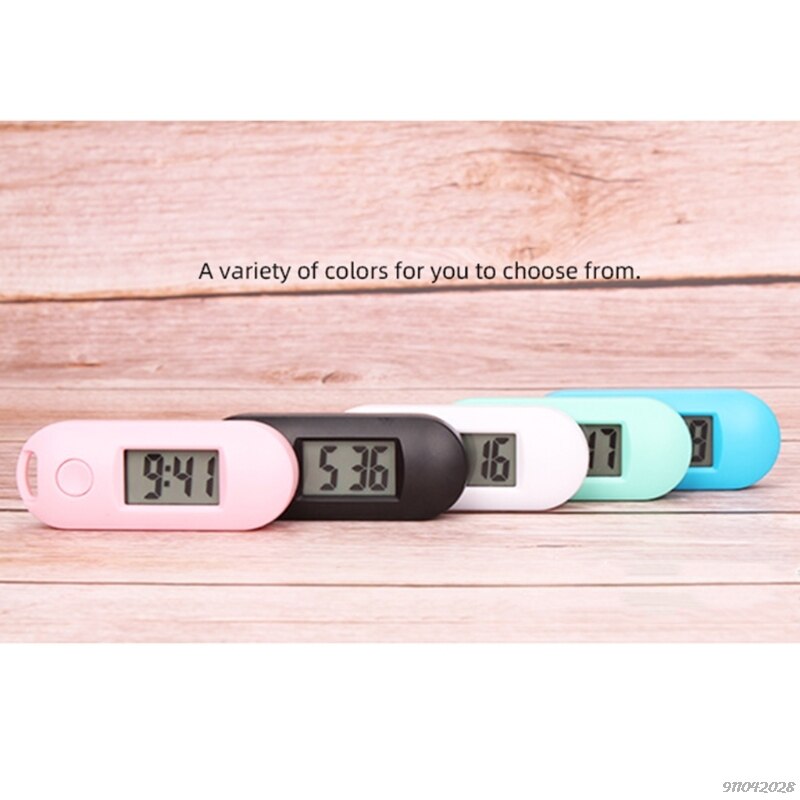 Portable Silent Digital Electronic Clock for Student Exam Study Library Mini Pocket Watch Green Backlight LCD Display