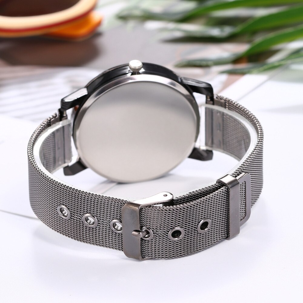 Women Watch Music Note Pointer Casual Quartz Stainless Steel Mesh Strap Watch Analog Wrist Watch Ladies Bracelet Watches
