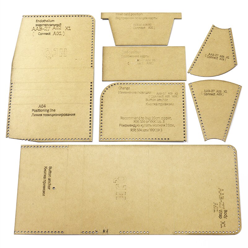 DIY Leather Purse Kraft Paper Pattern Women's ID Bank Card Bag Acrylic Template DIY Handmade Leather Bag Craft Pattern Supplies