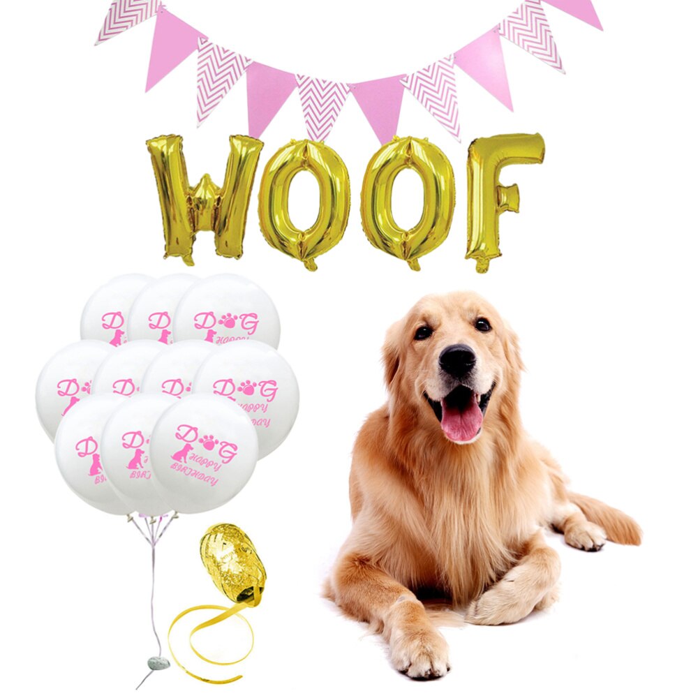 16 Inch Woof Letters Pet Party Ballon En Pailletten Ballon Decoratie Latex Ballonnen Feestartikelen Voor Baby Shower Verjaardag Par