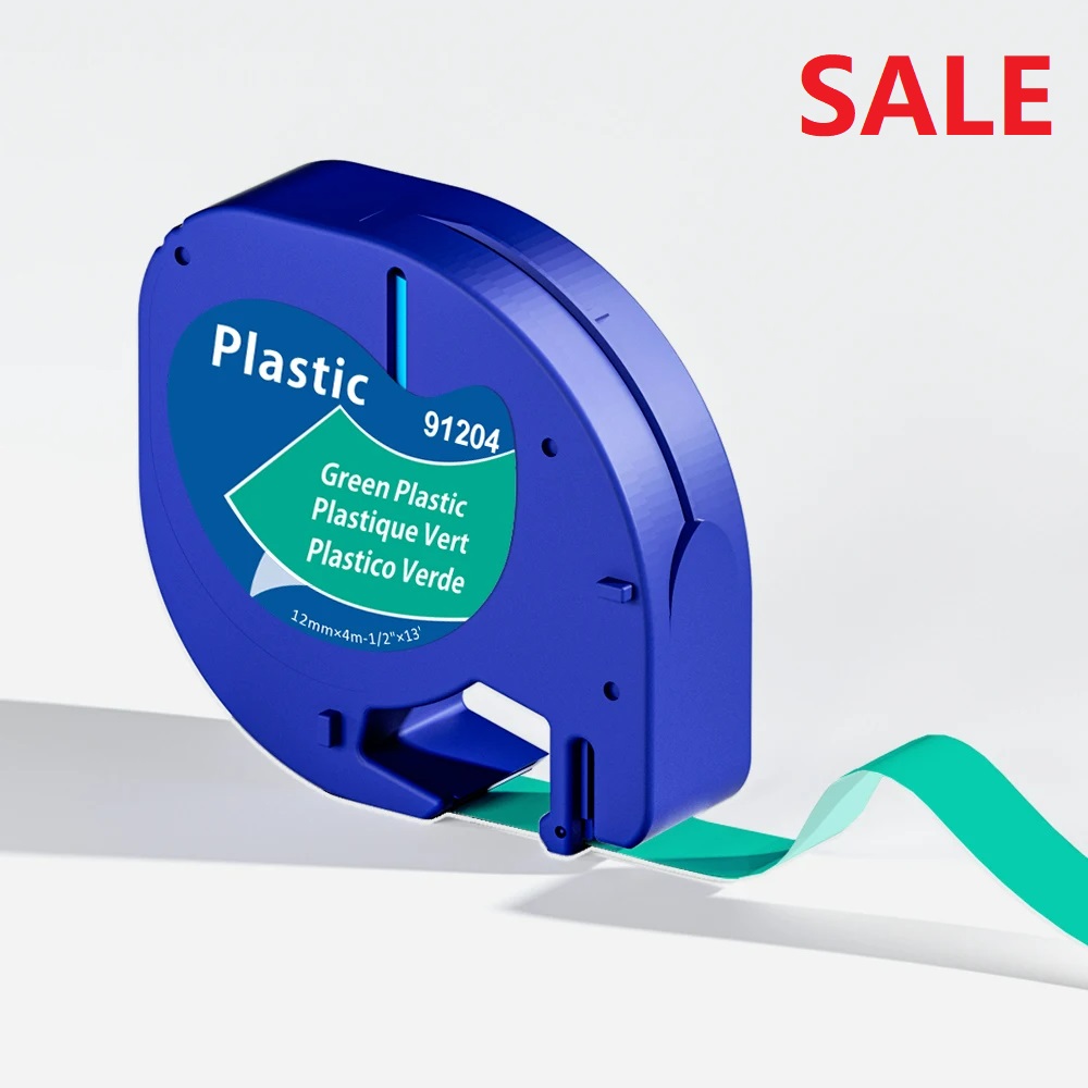 Pour ruban d'étiquettes Letratag 12mm cartouche plastique/papier/tissu noir sur blanc 91201 pour Dymo LetraTag LT-100H étiqueteuse 200B QX50: Gris clair