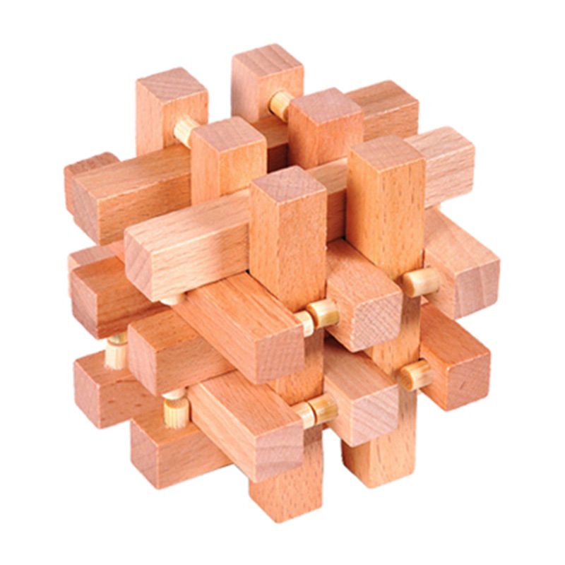 Beechwood Lock Boutique Children's Wooden Educational Toys Adult Puzzle Leisure Dismantling Lock Wooden Toys: Pink