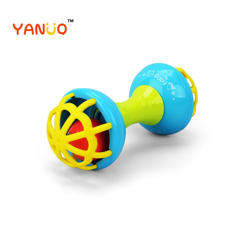 Yanuo Baby Rammelaar Zachte Rubber Halter Bal Tand Ring Rubber Ring Vroege Onderwijs Hand Vangen Bal Kinderen Speelgoed