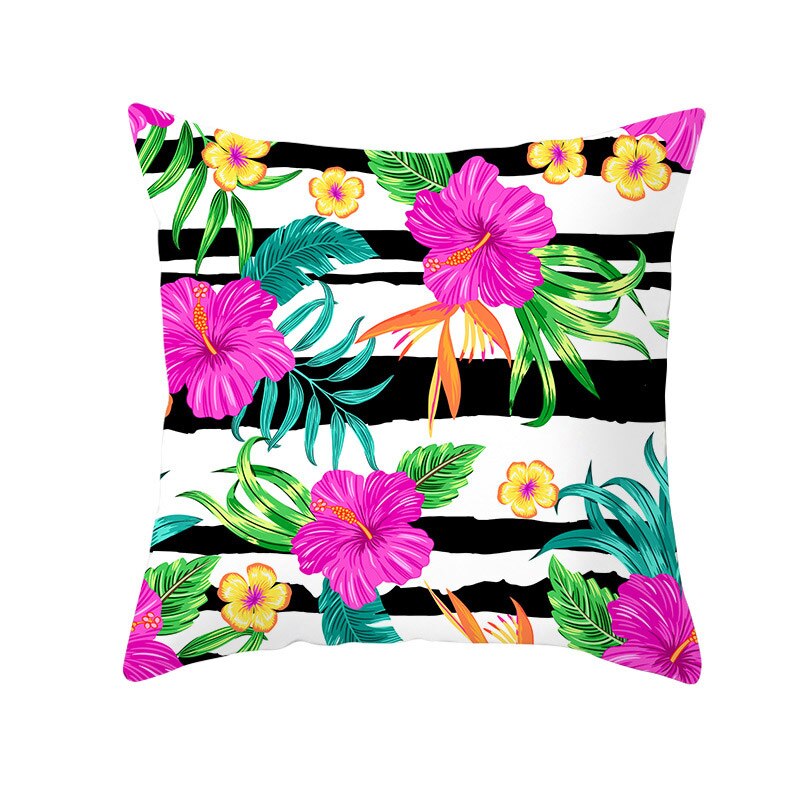 45*45Cm Kids Pasen Dag Tropische Decoratie Print Kussenhoes Polyester Groene Plant Sierkussen Voor Sofa/home Decor Pillowcas: 9