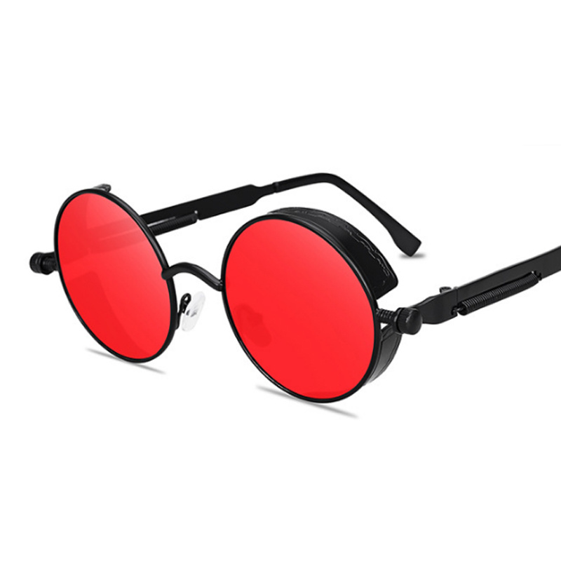 Gafas De Sol redondas para hombre y mujer, lentes góticas Steampunk, De De , Vintage, a la , De Metal: Verde