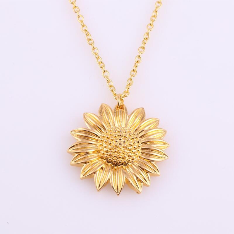 Zonnebloem hanger ketting met zirkonia - Jij bent mijn zon