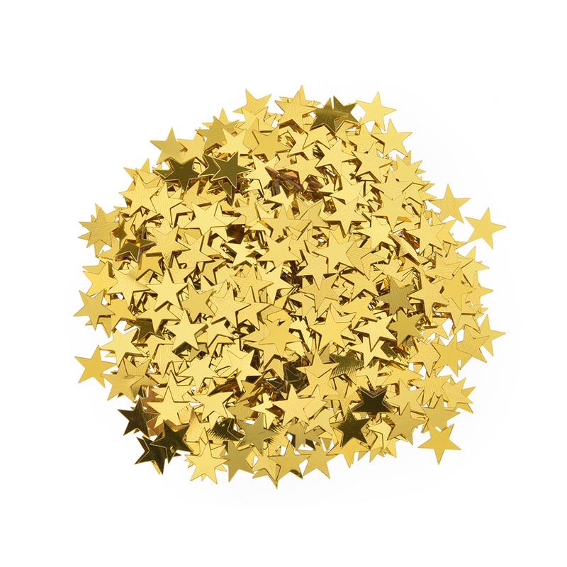 1000 stks/zak 10mm Vijfpuntige Ster Confetti Goud Zilver Groen Rood Blauwe Ster Papier Schroot Wedding Party Decoratie confetti: Gold