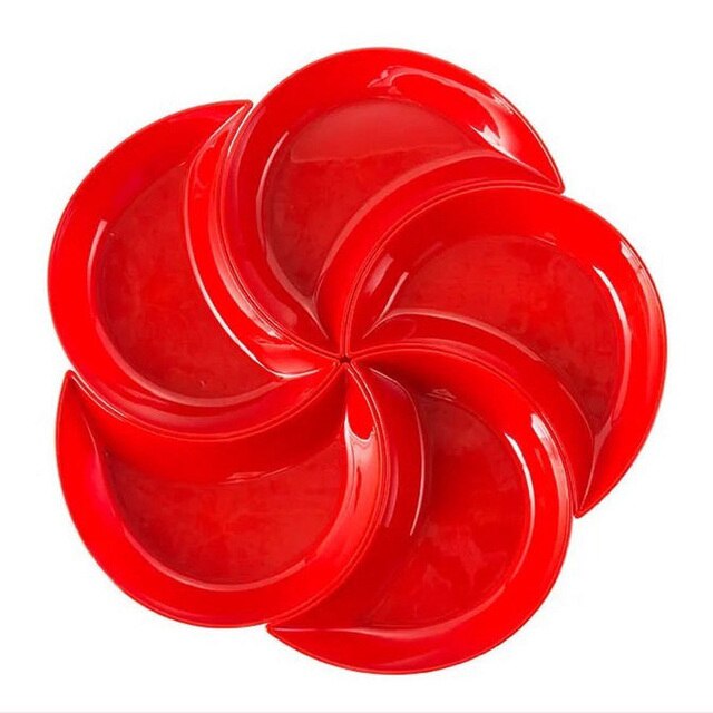 5 Pcs Kitchen Dinner Plates Crescent Shaped White Set Plate Dishes Stackable Food Snack Dinner Dish European Style Platters: K