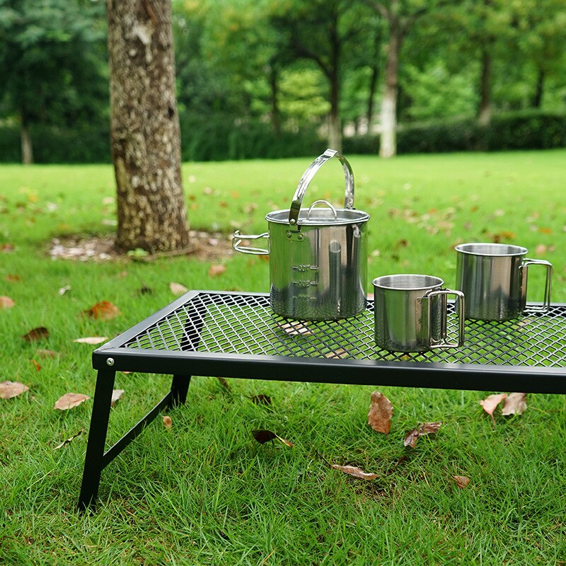 Steel Outdoor Folding Campfire Grill Grate For Cooking Foldable BBQ Grill Rack Heavy Duty Portable Camping Barbecue Accessories