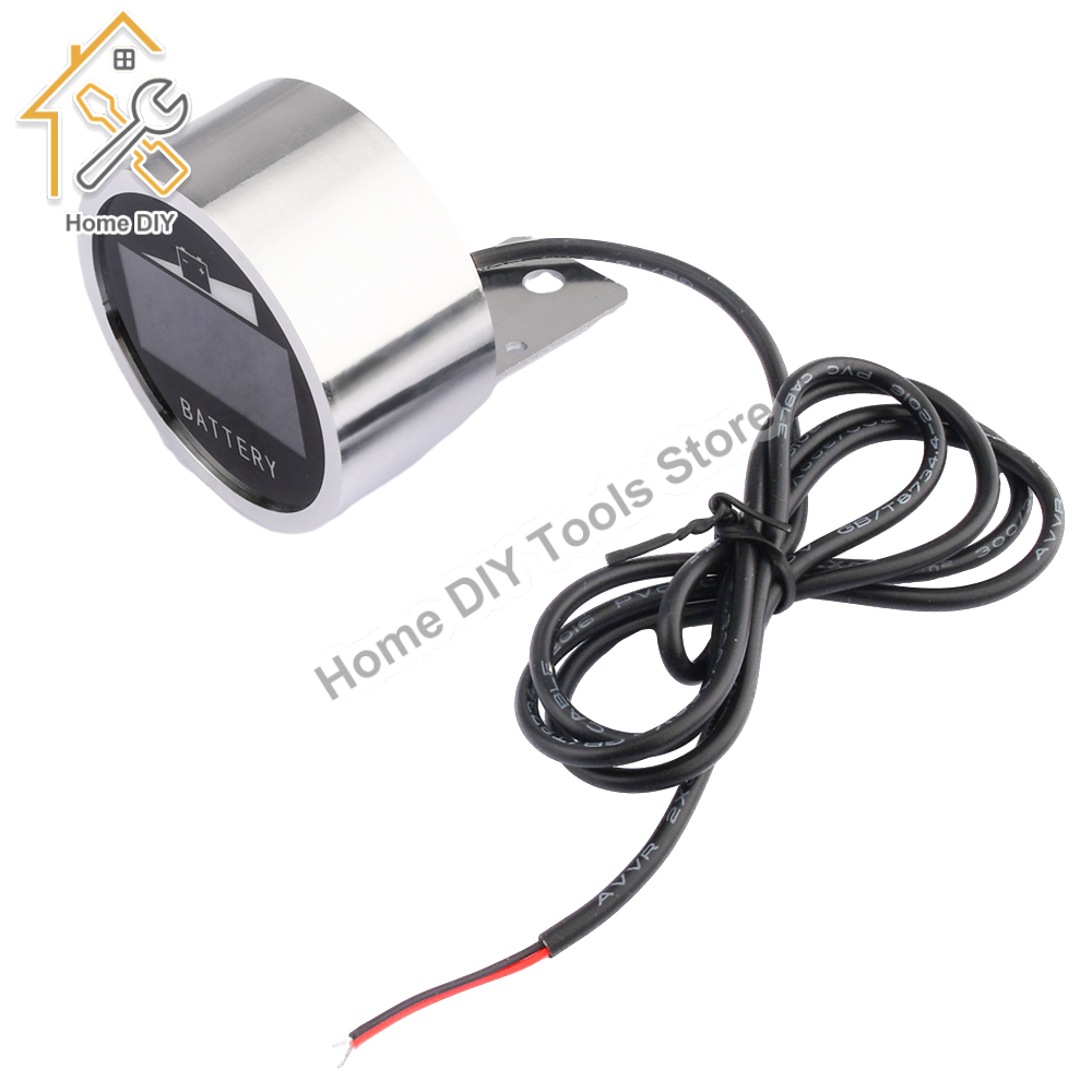 Indicateur de batterie 24V 36V 48V 60V 72V rond LED indicateur de capacité de batterie testeur de tension pour bateau solaire électrique eBike