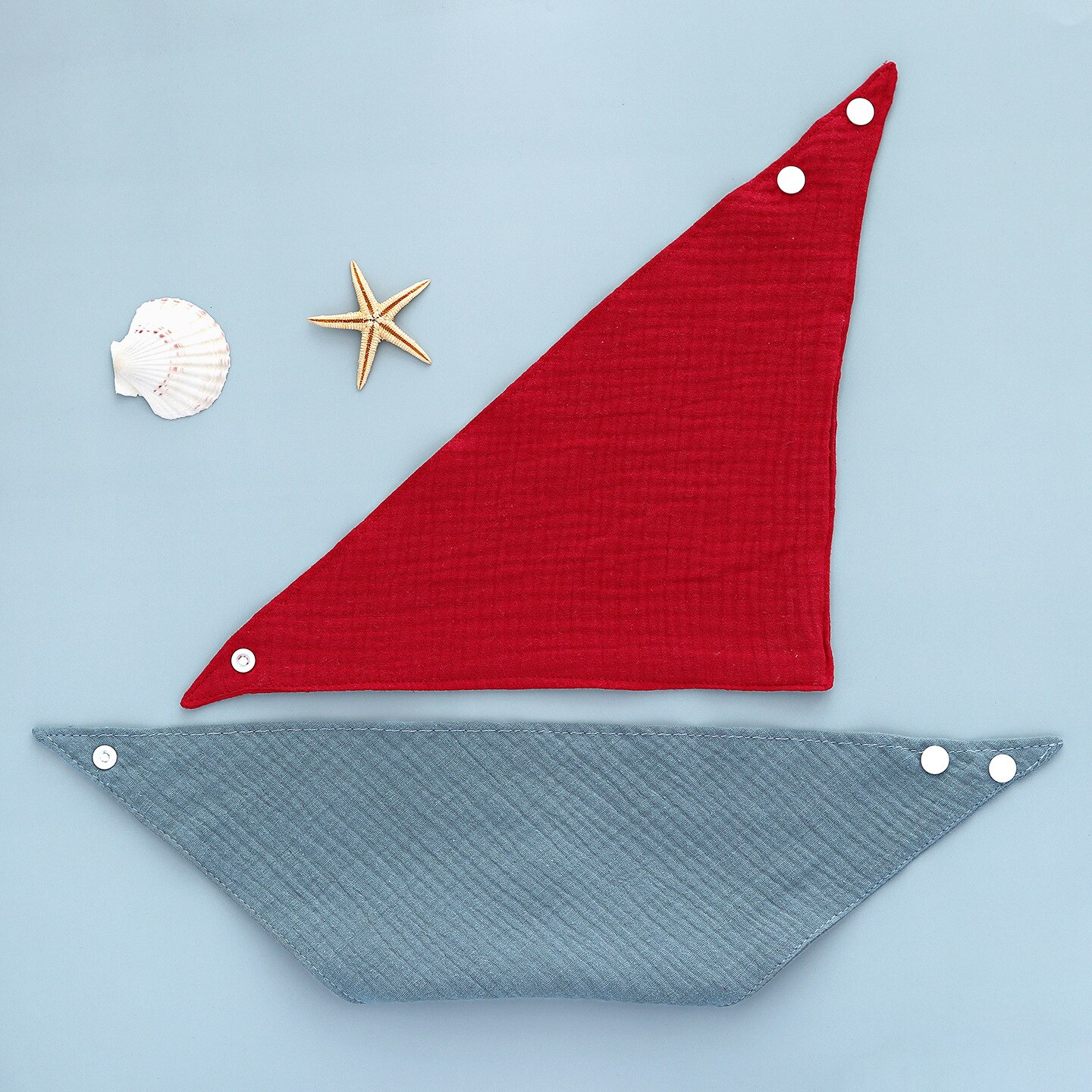 1 Pc Baby Bibs Cotton Accessories Newborn Solid Color Snap Button Soft Triangle Towel Feeding Drool Bibs