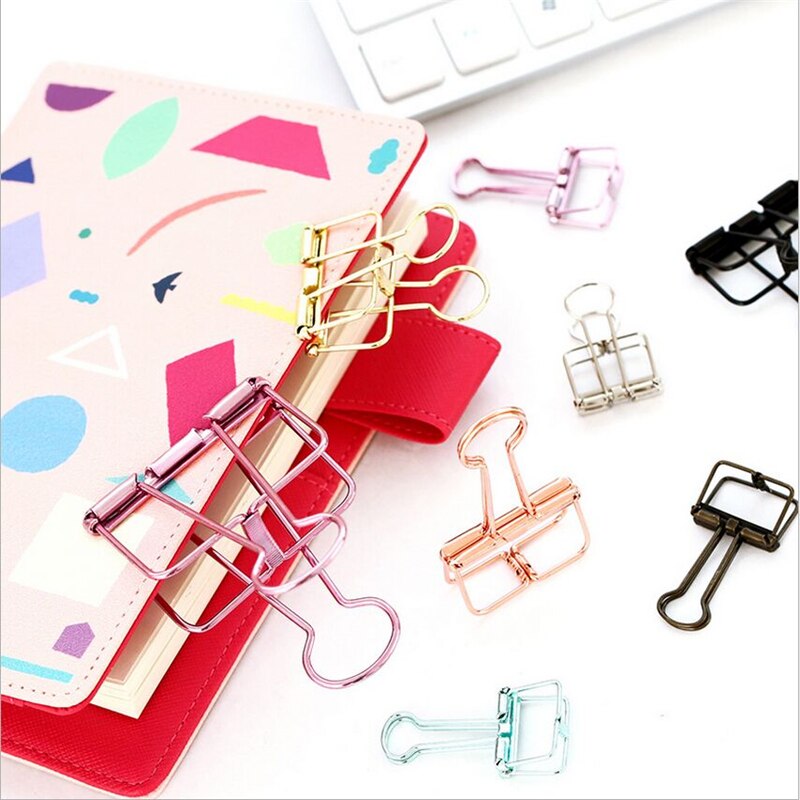 1pc mini papirvarer udhulet ringbind clips papir clips noter brev notes bog clips gør det selv bogmærke papirvarer