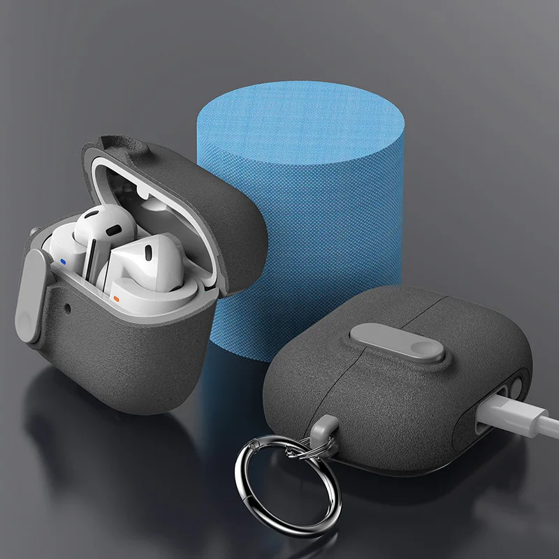 Para Huawei Freebuds Pro3 funda Freebuds Pro4 con cerradura segura a prueba de golpes bonita funda protectora de silicona para auriculares (piedra de arena)