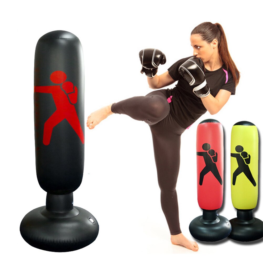 Kickboxing Muay Thai Inflation Free-Stand Tumbler Boxing Training Pillar Sandbag Multi-function Equipment for Exercise