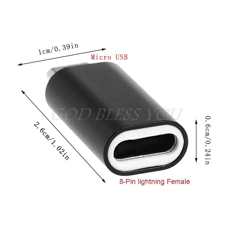 8Pin For Lightning Female to Micro USB male adapter converter For Samsung LG Android Phone