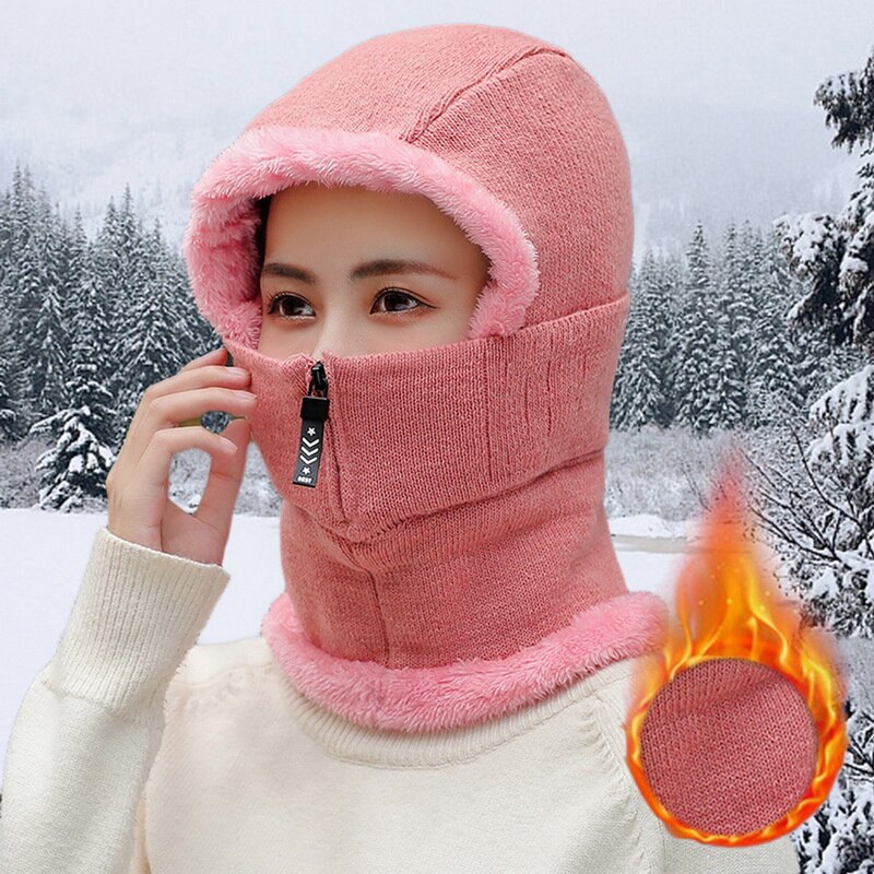 Dames winter warme wollen muts met fluweel dames warme wollen muts met bib masker en oorbescherming stofdichte fietsmutsen