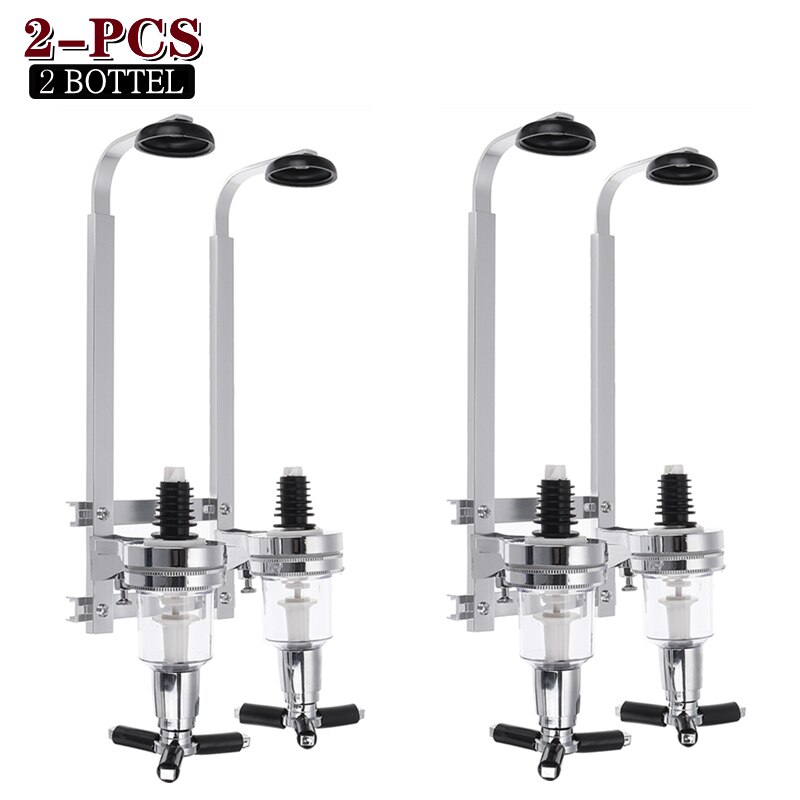 1-8Pcs 1/2/3/4 Bottle Bar Beverage Liquor Dispenser Holder Alcohol Drink Shot Wall Mounted 1-4 Station Beer Wine Pourers Divider: 2 Bottle  2Pcs