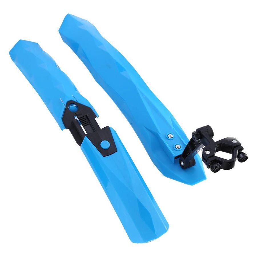 Guardabarros duraderos de 4 colores para bicicleta de montaña, guardabarros delantero y trasero con luz trasera LED, guardabarros, piezas para bicicleta: Azul cielo