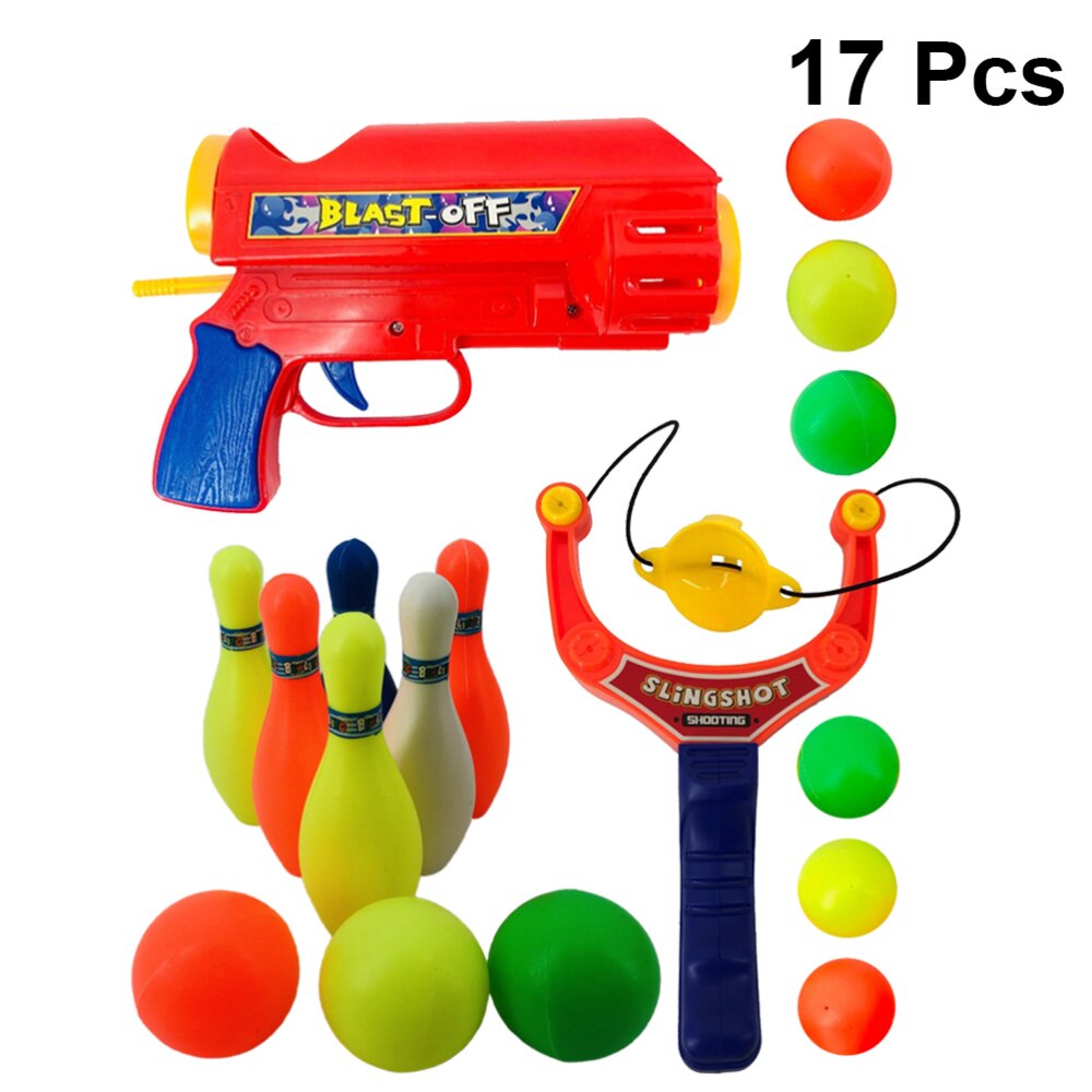 17pcs Funny Pong Shooting Indoor Game Slingshots for Child Kids