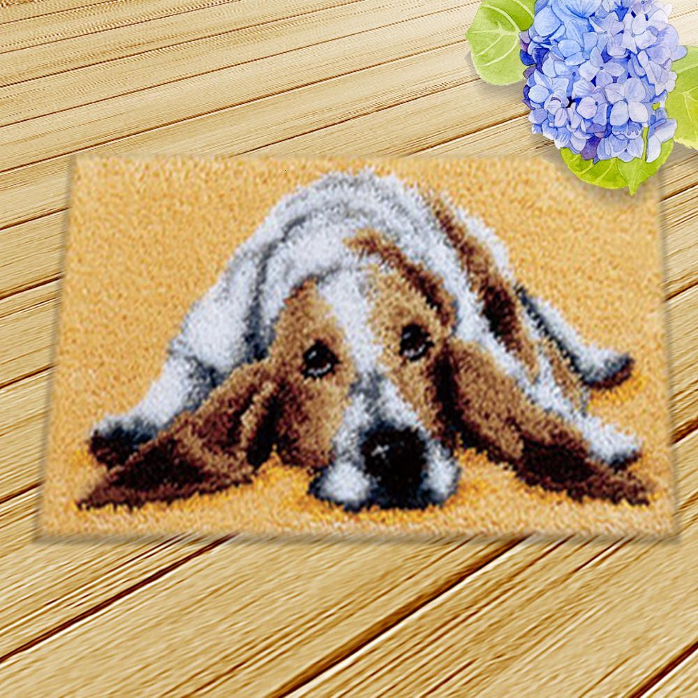 Diy Klink Haak Cartoon Kat Hond Klink Haak Mat Kussen Knooppakket Tapijt Smyrna Dier Seriesrug Kits Pakket Kussen Latchhook