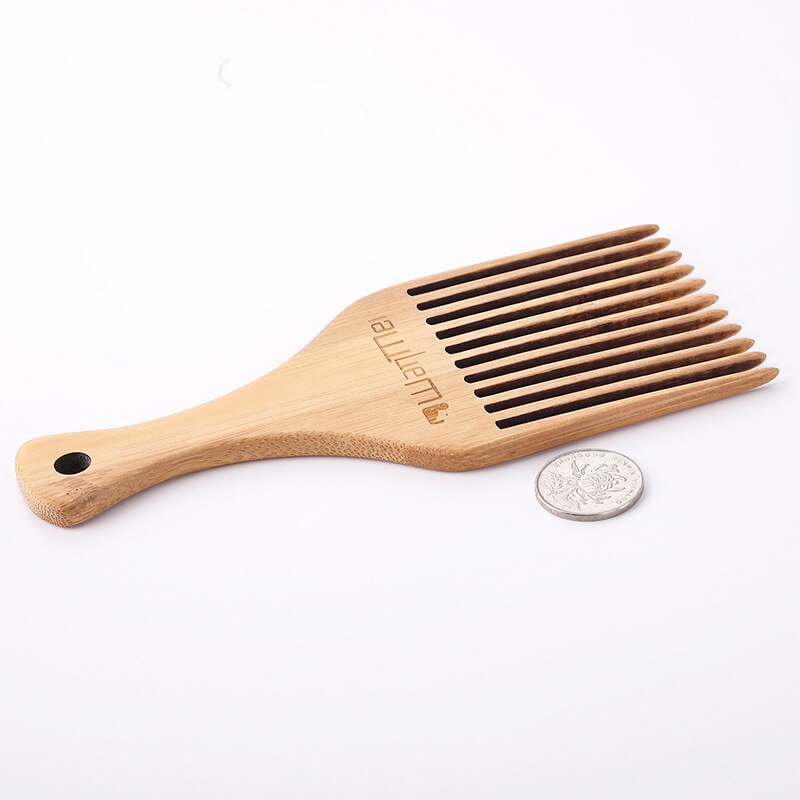 Brosse à cheveux en bois à dents larges, peigne à choisir, fourchette, peigne à insérer, équipement pour cheveux bouclés Afro, outils de coiffure, 1 pièce