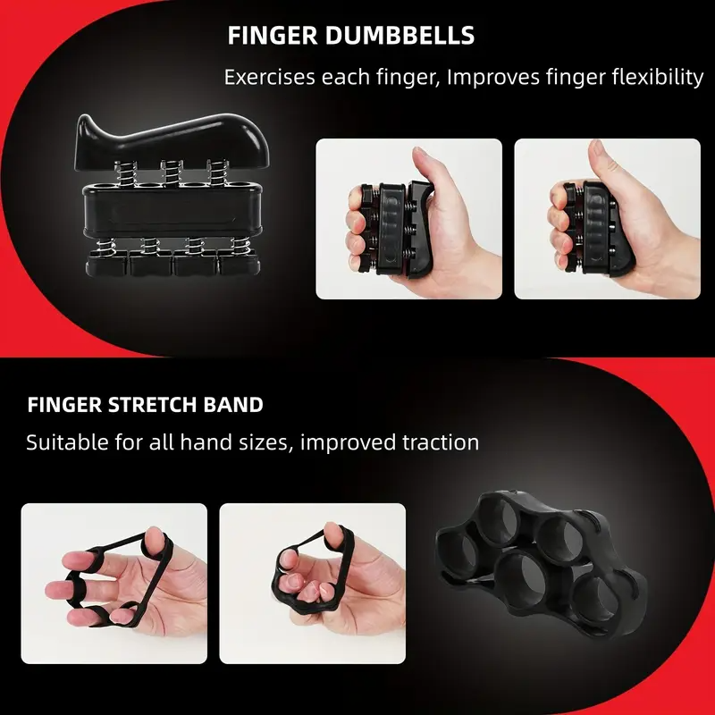 Adjustable Finger And Forearm Strengthening Kit - Improve Resistance Grip Strength And Flexibility With Resistance Hand Grippers