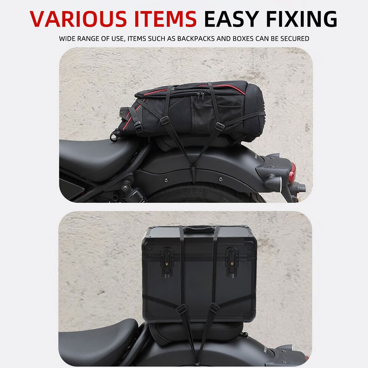 60cm pasek robić bagażu motocyklowego kask stałe paski uniwersalna chowana elastyczna klamra lina motocykl trwały kask siatka bagażowa