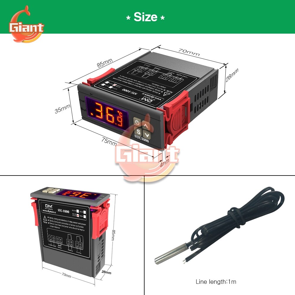 STC-1000 Digitale Regolatore di Temperatura del Termostato Termoregolatore Relè di Riscaldamento di Controllo di Raffreddamento per Incubatrice 12V 24V 110V 220V
