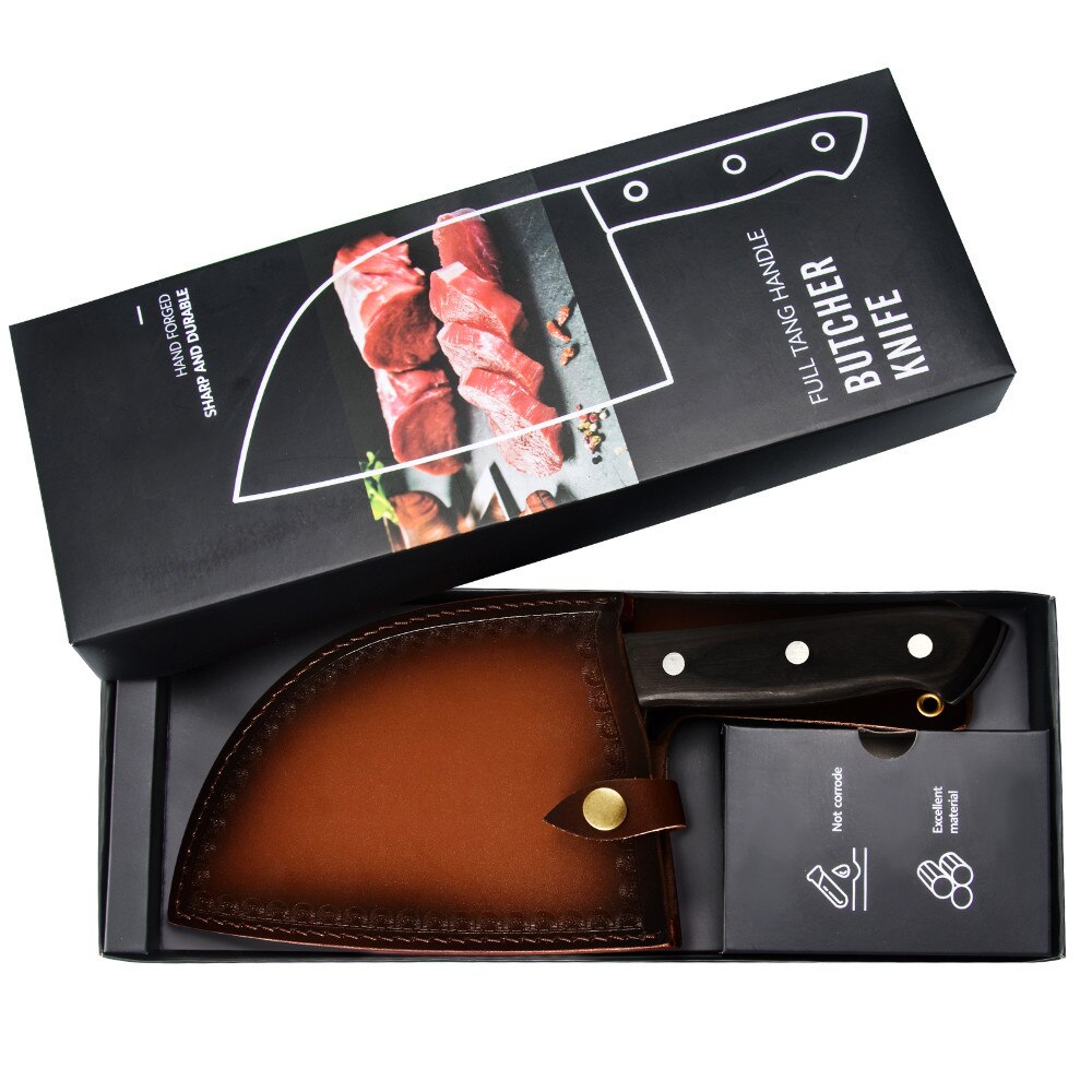 Damask Full Tang Chef Knife Handmade Forged High Carbon Clad Steel Kitchen Chinese Cleaver Filleting Slicing Butcher Cooking Set