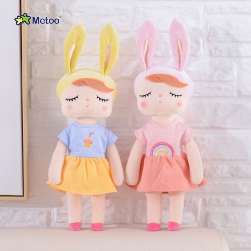 Metoo juguetes de peluche vestir a muñecas Angela con muñeca con vestido de conejo lindo ensueño chica para niños Dressup muñeca