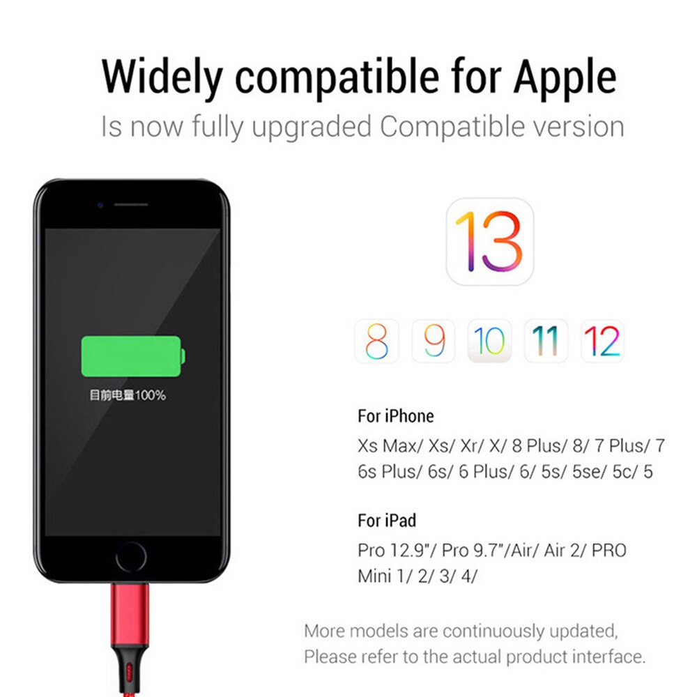 1M 2M 3M USB Charger Cable For iPhone 7 8 Plus 11 Pro XS Max X 5 5S 6 S 6S iPad Long i Phone Data Wire Origin Fast Charging Cord